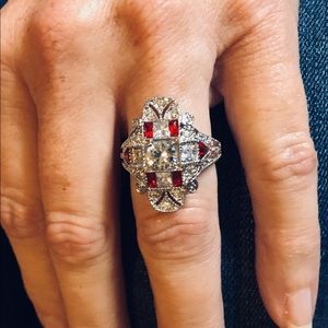 White gold filled Art Deco ring